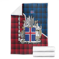 Iceland Crest Blanket with Viking Dragon and Icelandic Flag Plaid Pattern - Wonder Print Shop