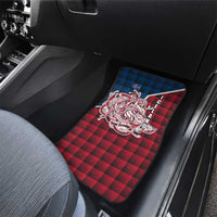 Iceland Crest Car Mats with Viking Dragon and Icelandic Flag Plaid Pattern - Wonder Print Shop