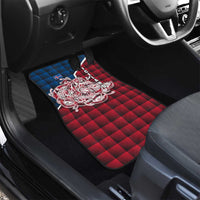 Iceland Crest Car Mats with Viking Dragon and Icelandic Flag Plaid Pattern - Wonder Print Shop