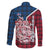 Iceland Crest Family Matching Off The Shoulder Long Sleeve Dress and Hawaiian Shirt with Viking Dragon and Icelandic Flag Plaid Pattern - Wonder Print Shop