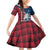 Iceland Crest Family Matching Off Shoulder Short Dress and Hawaiian Shirt with Viking Dragon and Icelandic Flag Plaid Pattern - Wonder Print Shop