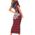 Iceland Crest Family Matching Short Sleeve Bodycon Dress and Hawaiian Shirt with Viking Dragon and Icelandic Flag Plaid Pattern - Wonder Print Shop