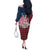 Iceland Crest Off The Shoulder Long Sleeve Dress with Viking Dragon and Icelandic Flag Plaid Pattern - Wonder Print Shop