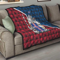 Iceland Crest Quilt with Viking Dragon and Icelandic Flag Plaid Pattern - Wonder Print Shop