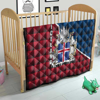 Iceland Crest Quilt with Viking Dragon and Icelandic Flag Plaid Pattern - Wonder Print Shop