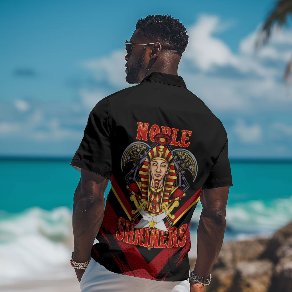 Noble Shriners Hawaiian Shirt Masonic Egyptian Pharaoh Scimitar Emblem