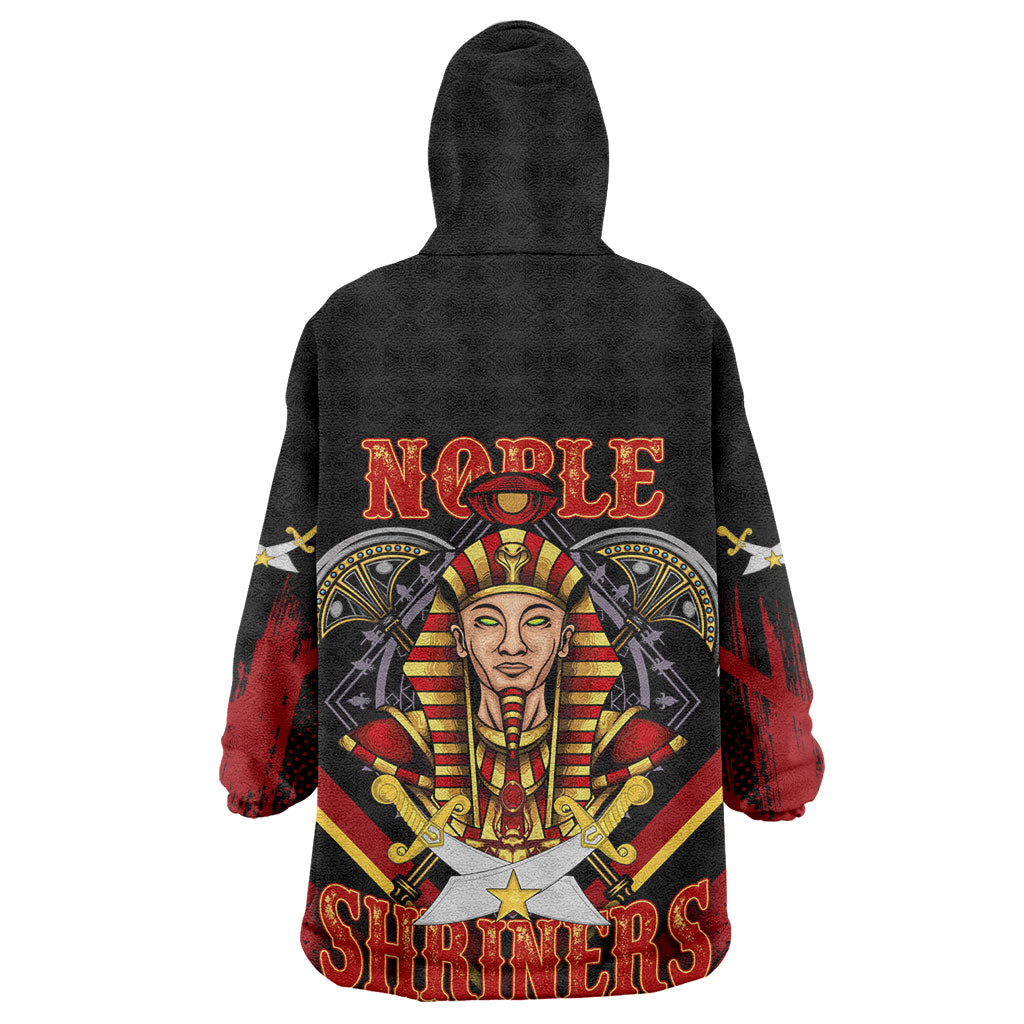 Noble Shriners Kid Wearable Blanket Hoodie Masonic Egyptian Pharaoh Scimitar Emblem