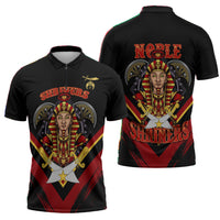 Noble Shriners Zipper Polo Shirt Masonic Egyptian Pharaoh Scimitar Emblem