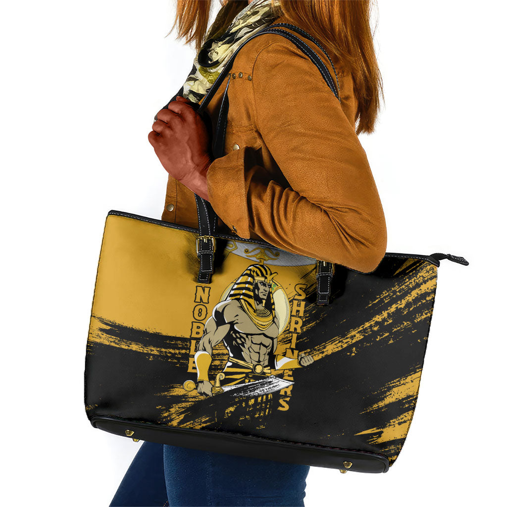 Noble Shriners Leather Tote Bag Egyptian Pharaoh Warrior - Scimitar Sword