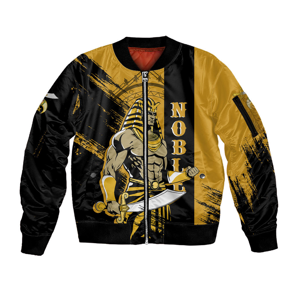 Noble Shriners Sleeve Zip Bomber Jacket Egyptian Pharaoh Warrior - Scimitar Sword