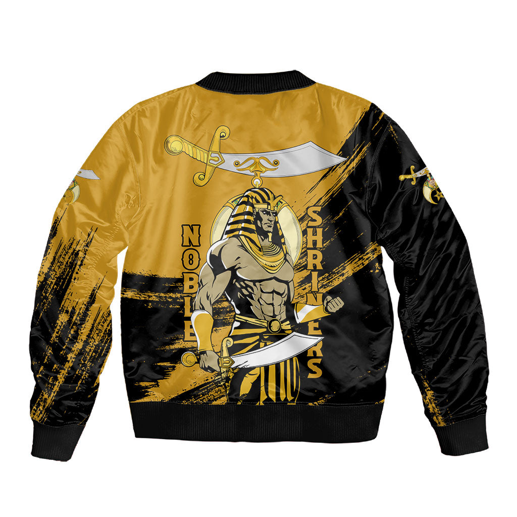 Noble Shriners Sleeve Zip Bomber Jacket Egyptian Pharaoh Warrior - Scimitar Sword