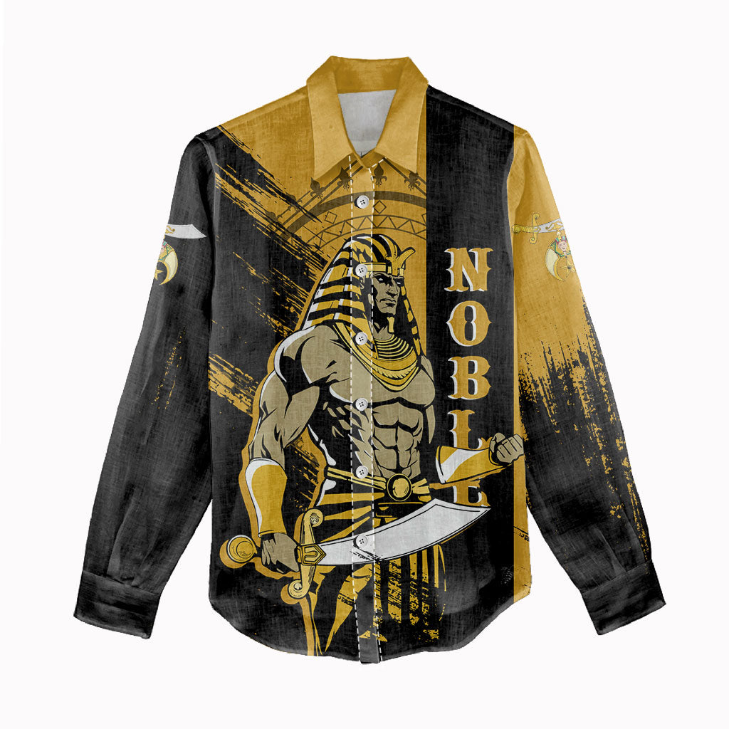 Noble Shriners Women Casual Shirt Egyptian Pharaoh Warrior - Scimitar Sword