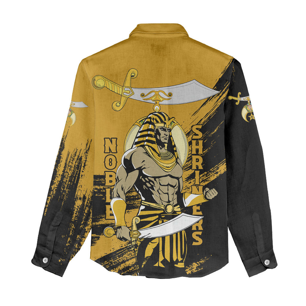 Noble Shriners Women Casual Shirt Egyptian Pharaoh Warrior - Scimitar Sword