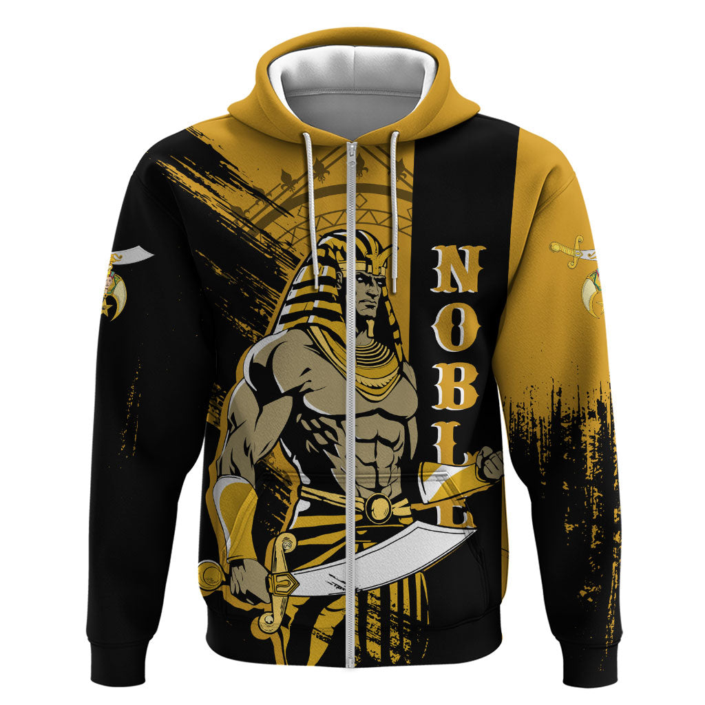 Noble Shriners Zip Hoodie Egyptian Pharaoh Warrior - Scimitar Sword