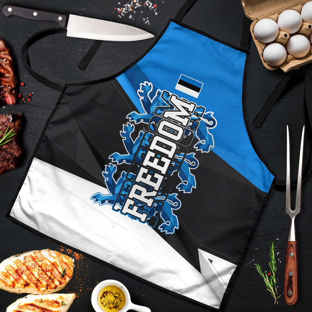 Estonia Flag 1884 Freedom Apron Geometric Lion Crest National Pride