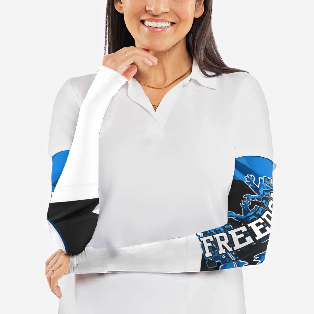 Estonia Flag 1884 Freedom Arm Sleeves Geometric Lion Crest National Pride