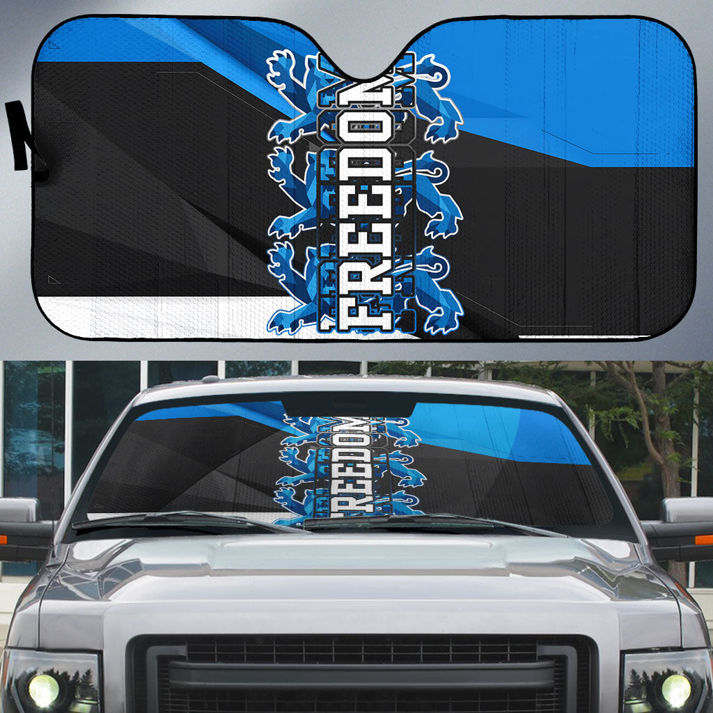 Estonia Flag 1884 Freedom Auto Sun Shade Geometric Lion Crest National Pride