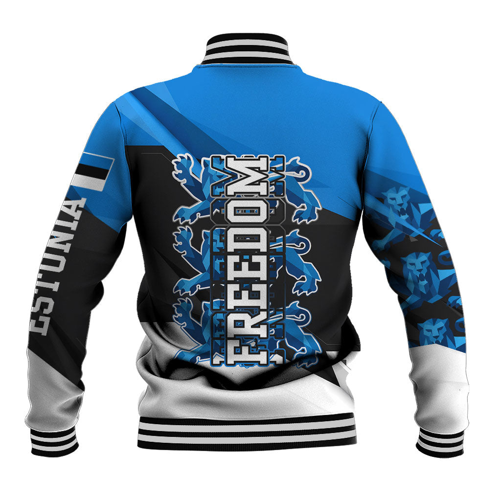 Estonia Flag 1884 Freedom Baseball Jacket Geometric Lion Crest National Pride