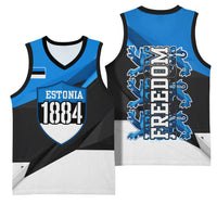 Estonia Flag 1884 Freedom Basketball Jersey Geometric Lion Crest National Pride