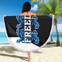 Estonia Flag 1884 Freedom Beach Blanket Geometric Lion Crest National Pride