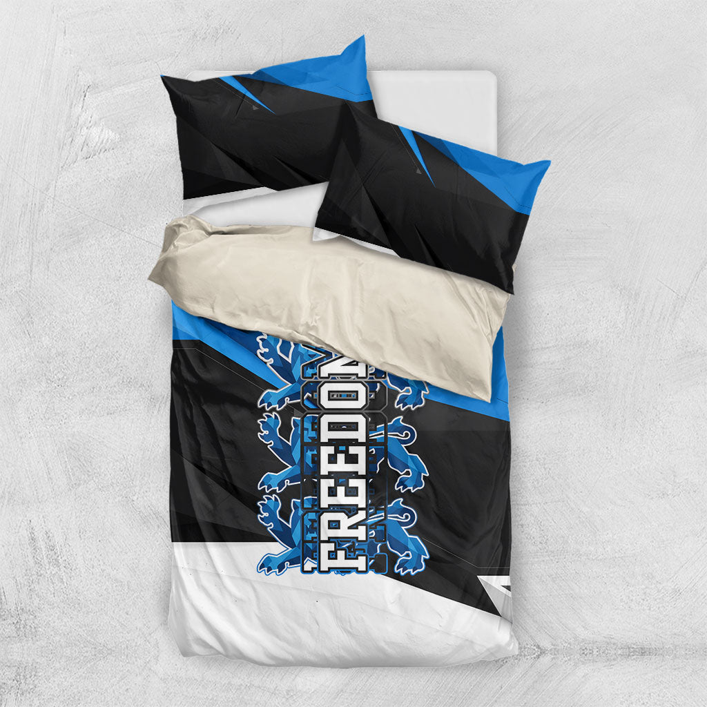 Estonia Flag 1884 Freedom Bedding Set Geometric Lion Crest National Pride