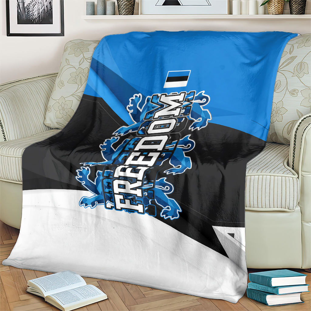 Estonia Flag 1884 Freedom Blanket Geometric Lion Crest National Pride