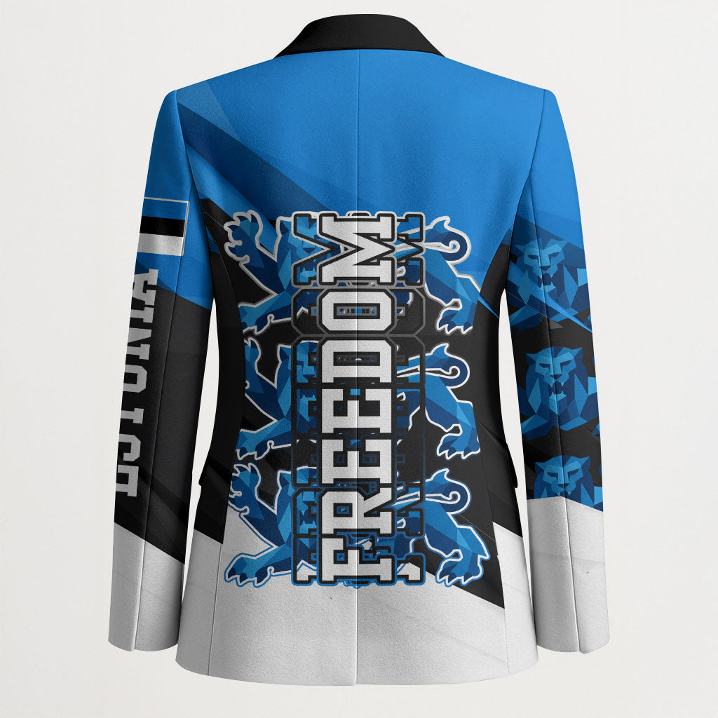 Estonia Flag 1884 Freedom Blazer Geometric Lion Crest National Pride