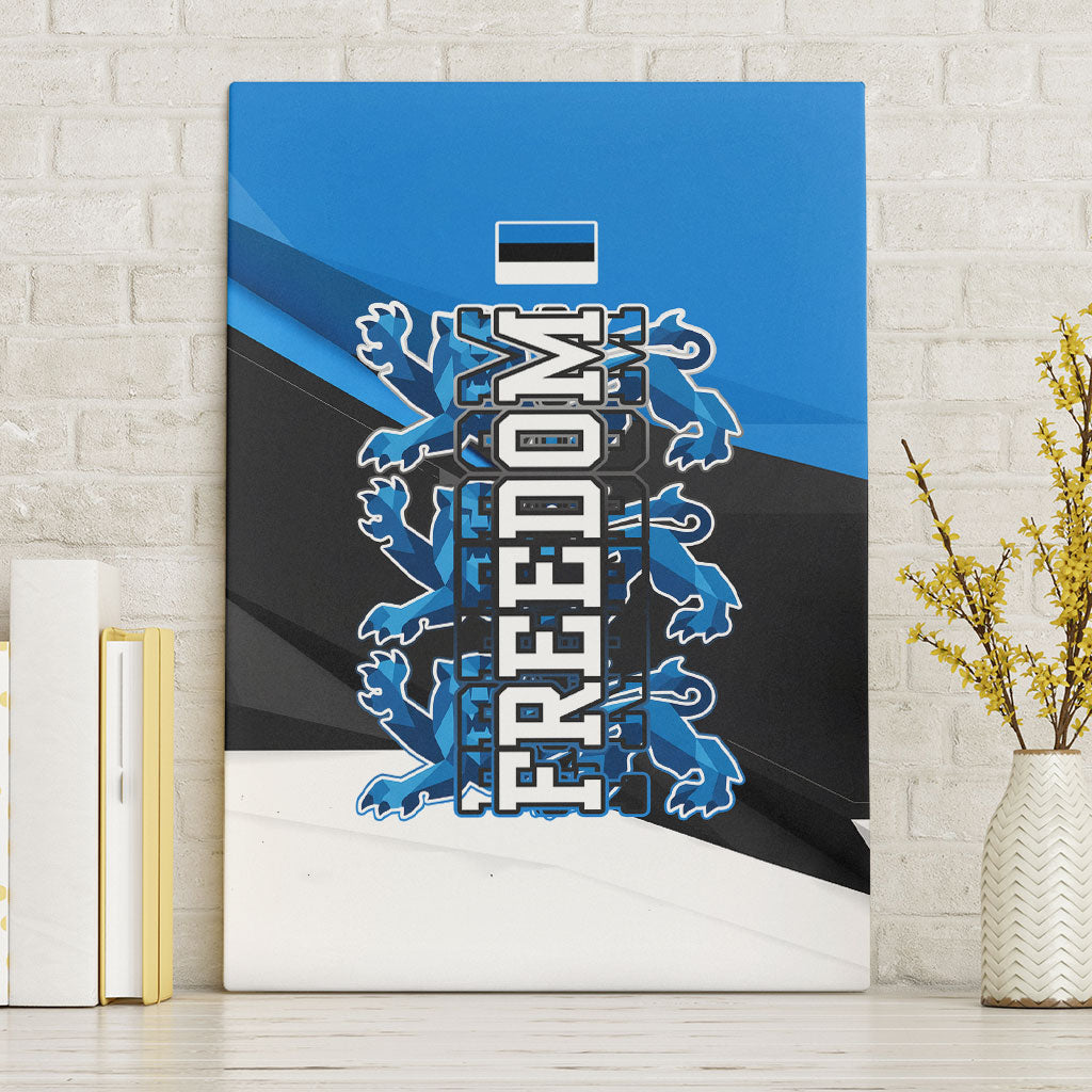 Estonia Flag 1884 Freedom Canvas Wall Art Geometric Lion Crest National Pride