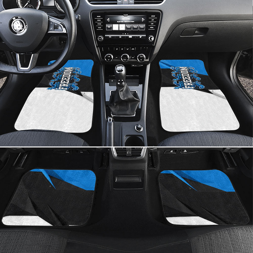Estonia Flag 1884 Freedom Car Mats Geometric Lion Crest National Pride