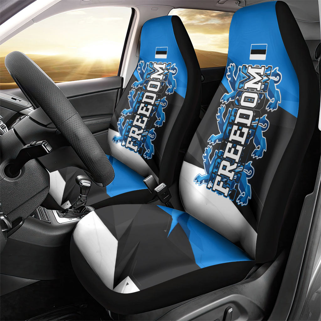 Estonia Flag 1884 Freedom Car Seat Cover Geometric Lion Crest National Pride