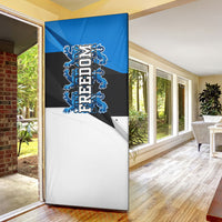 Estonia Flag 1884 Freedom Door Cover Geometric Lion Crest National Pride
