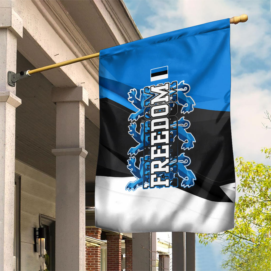 Estonia Flag 1884 Freedom Garden Flag Geometric Lion Crest National Pride