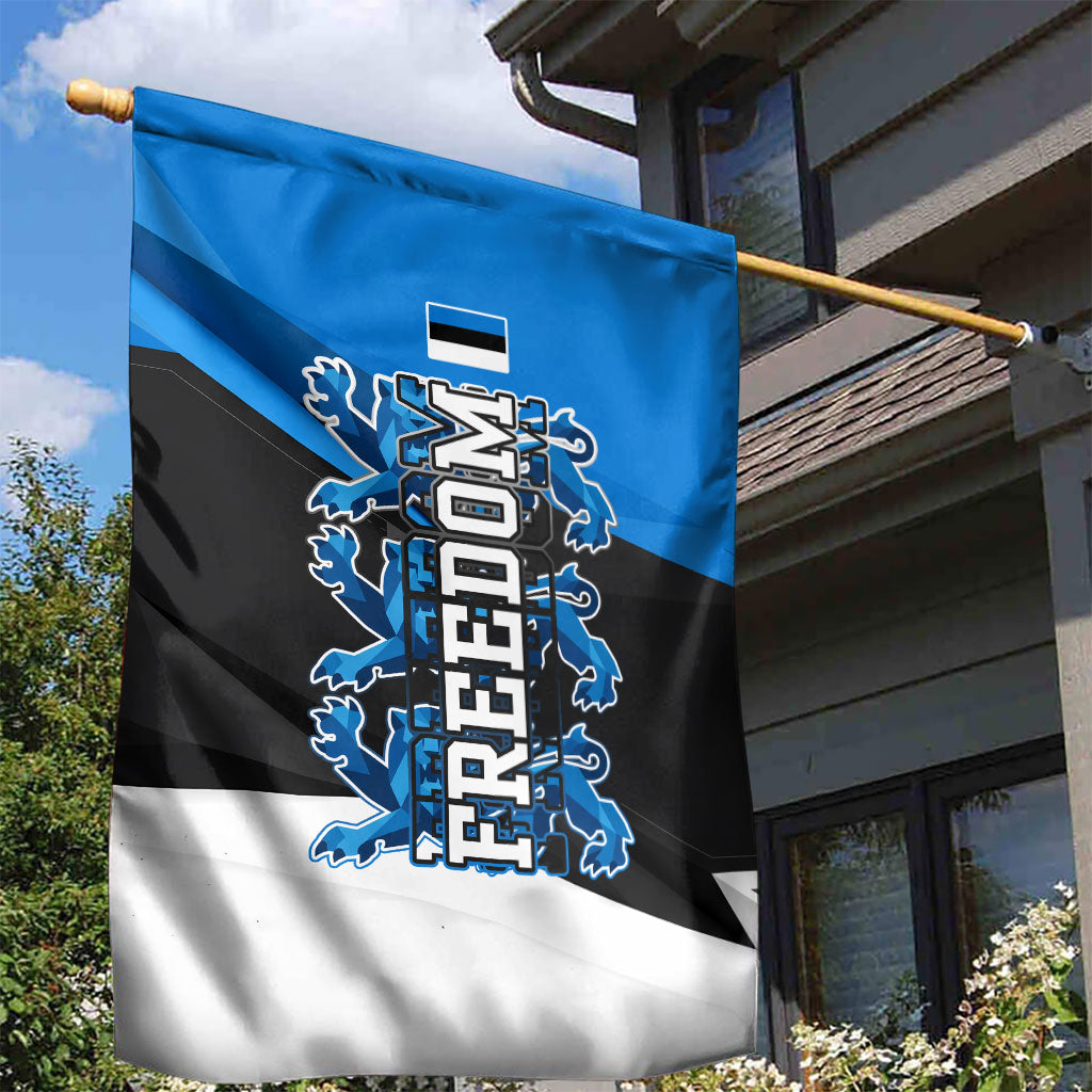 Estonia Flag 1884 Freedom Garden Flag Geometric Lion Crest National Pride