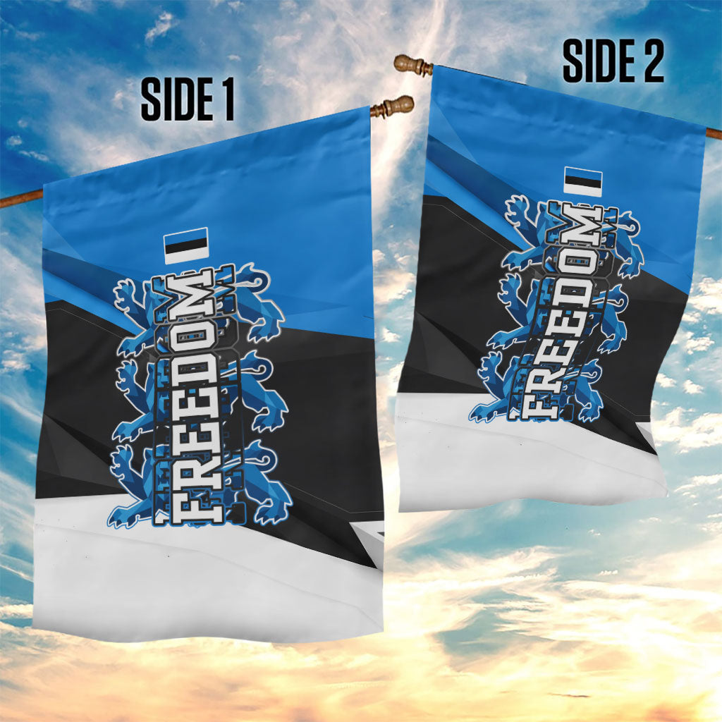 Estonia Flag 1884 Freedom Garden Flag Geometric Lion Crest National Pride