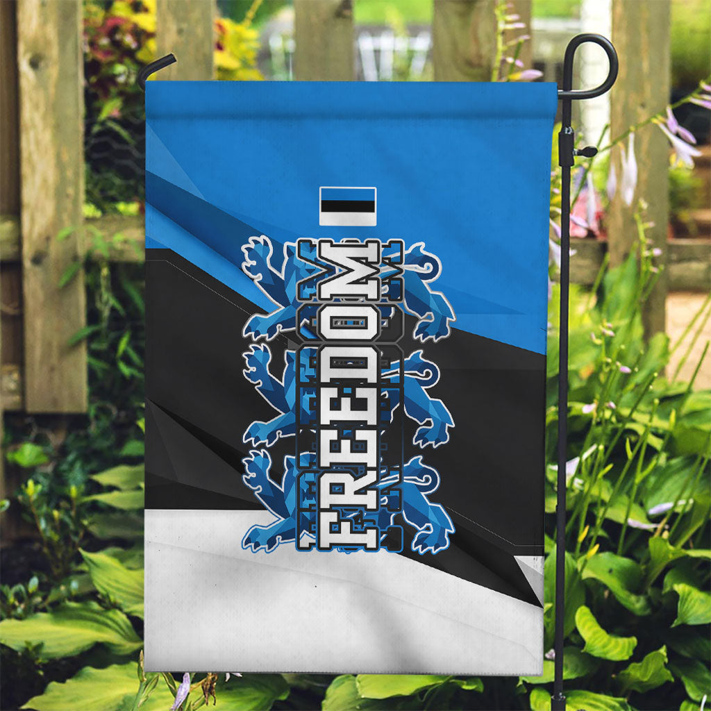 Estonia Flag 1884 Freedom Garden Flag Geometric Lion Crest National Pride