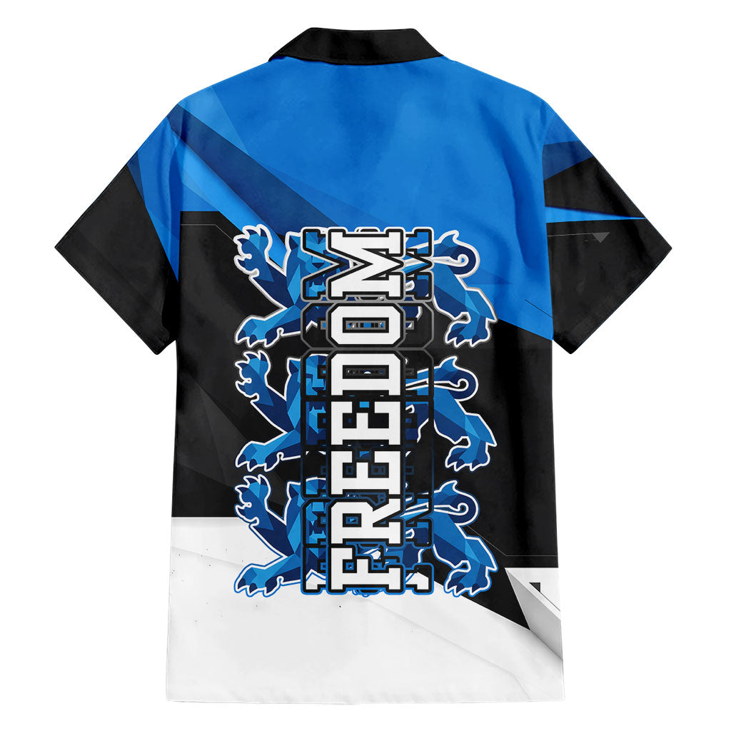 Estonia Flag 1884 Freedom Hawaiian Shirt Geometric Lion Crest National Pride
