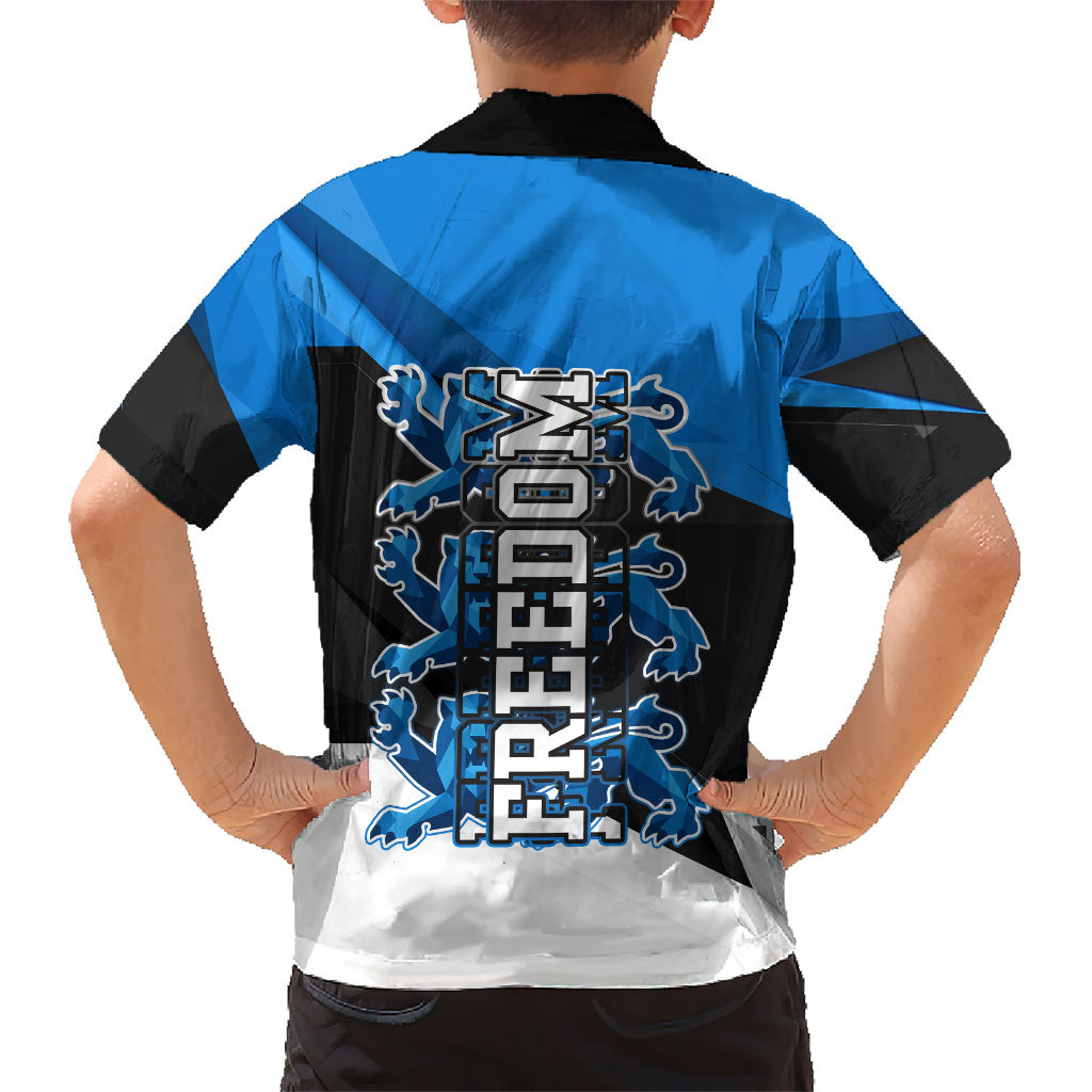 Estonia Flag 1884 Freedom Hawaiian Shirt Geometric Lion Crest National Pride