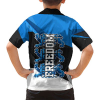 Estonia Flag 1884 Freedom Hawaiian Shirt Geometric Lion Crest National Pride