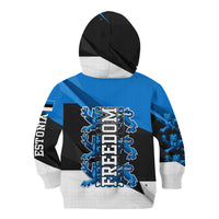 Estonia Flag 1884 Freedom Kid Hoodie Geometric Lion Crest National Pride