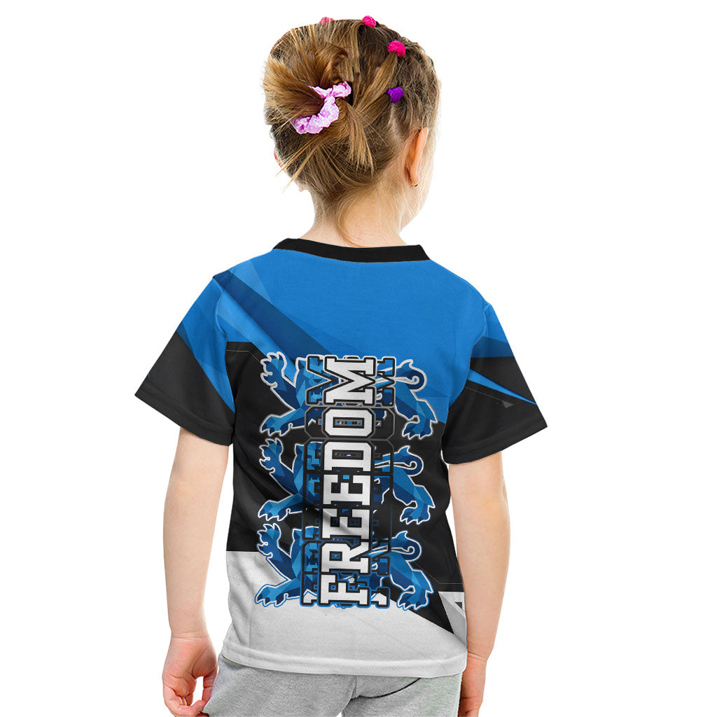 Estonia Flag 1884 Freedom Kid T Shirt Geometric Lion Crest National Pride