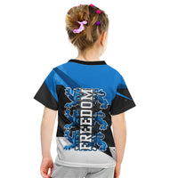 Estonia Flag 1884 Freedom Kid T Shirt Geometric Lion Crest National Pride