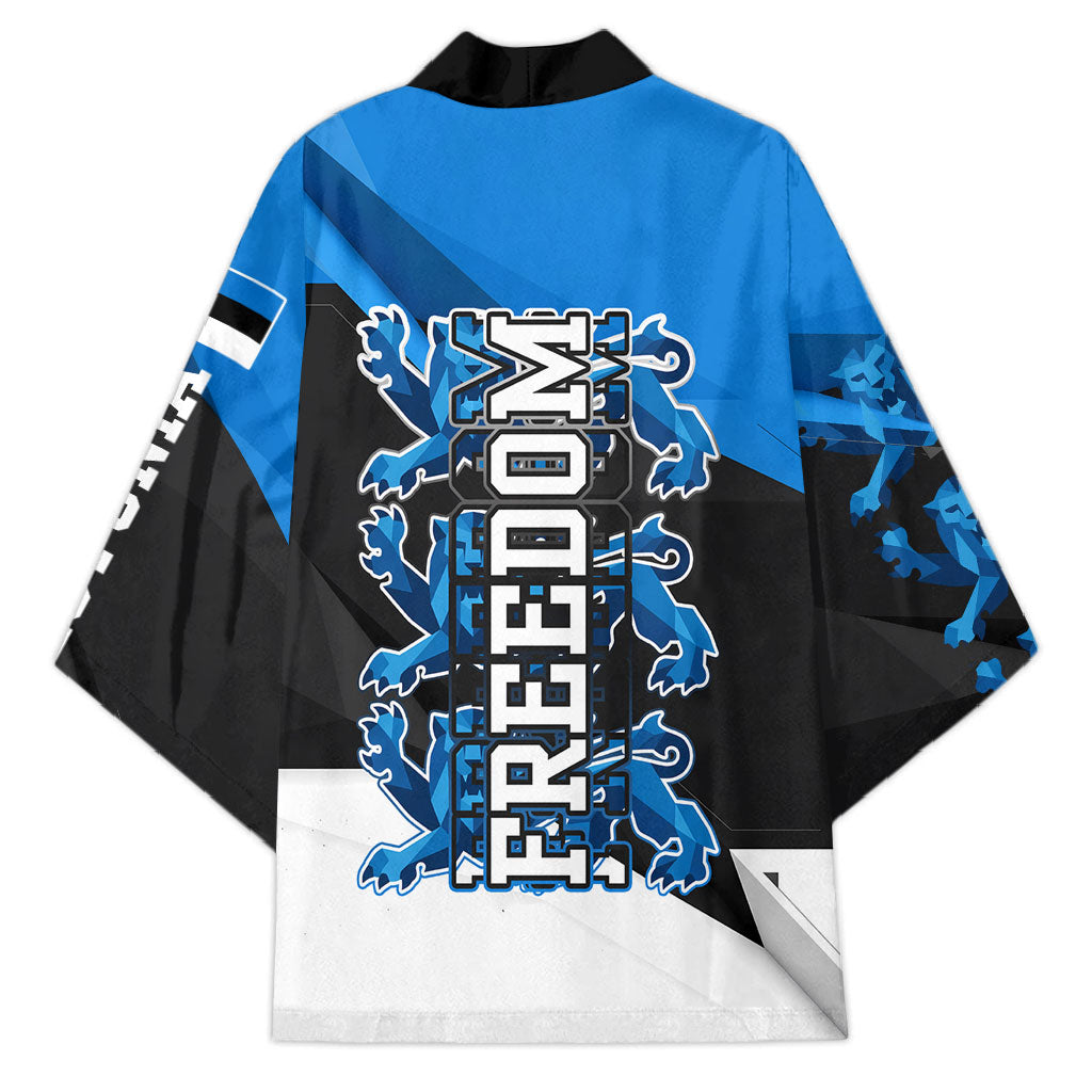 Estonia Flag 1884 Freedom Kimono Geometric Lion Crest National Pride