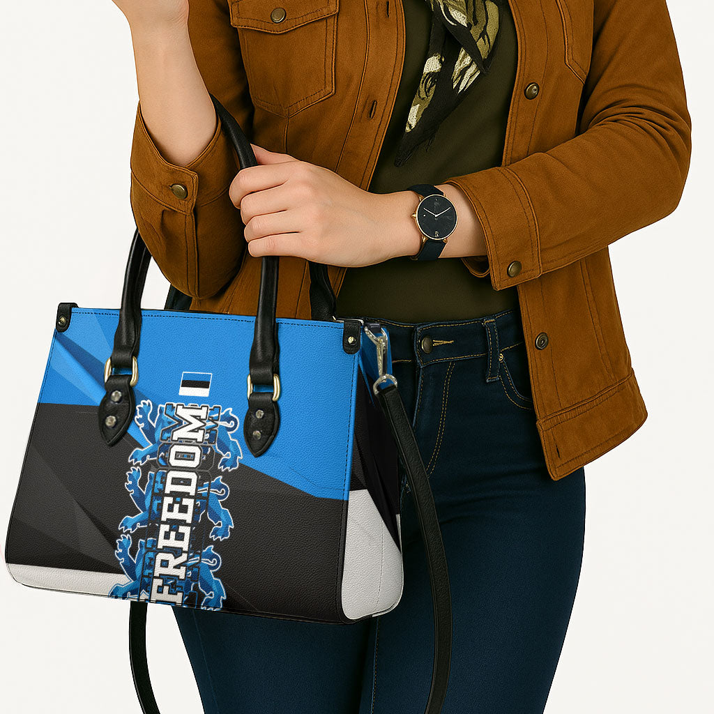Estonia Flag 1884 Freedom Leather Bag Geometric Lion Crest National Pride