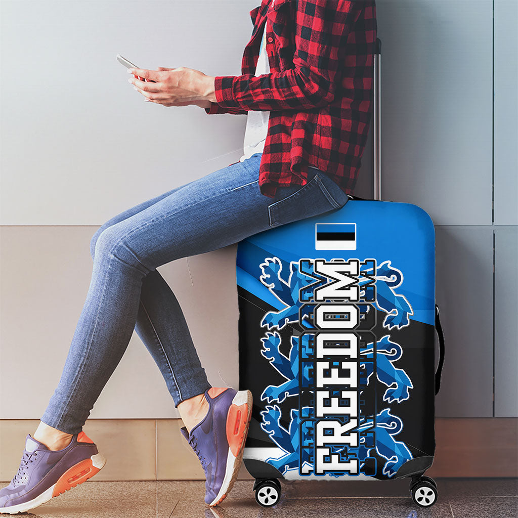 Estonia Flag 1884 Freedom Luggage Cover Geometric Lion Crest National Pride