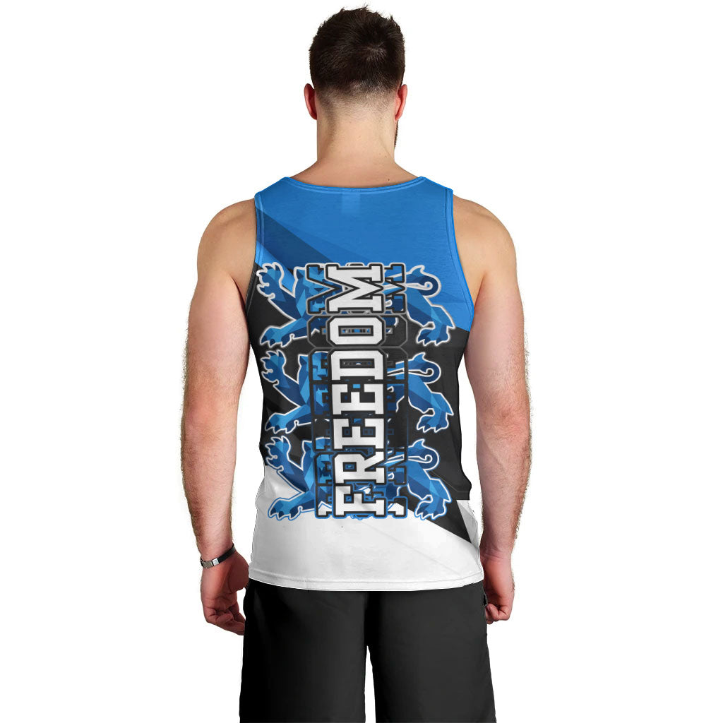 Estonia Flag 1884 Freedom Men Tank Top Geometric Lion Crest National Pride