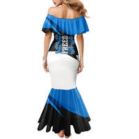 Estonia Flag 1884 Freedom Mermaid Dress Geometric Lion Crest National Pride