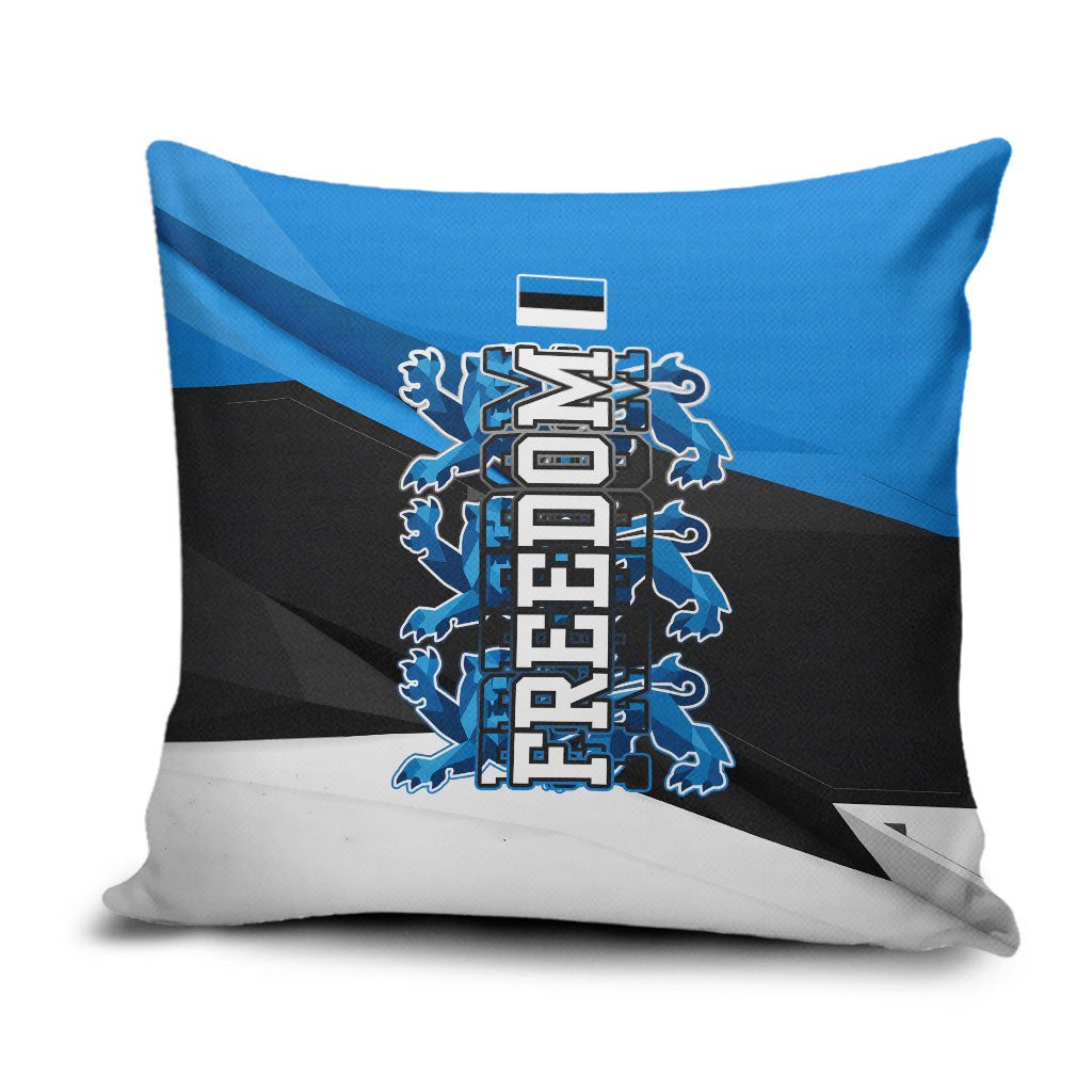 Estonia Flag 1884 Freedom Pillow Cover Geometric Lion Crest National Pride