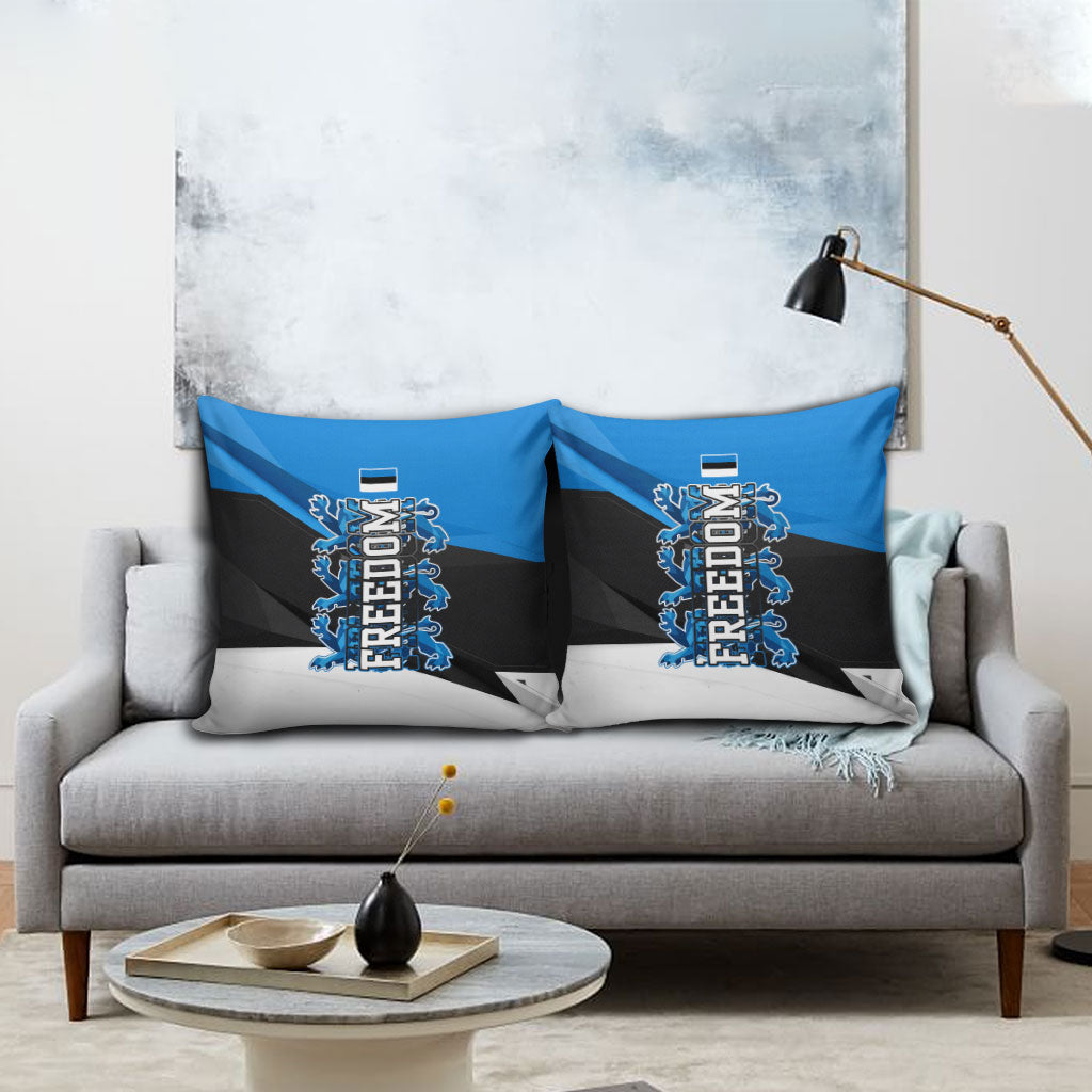 Estonia Flag 1884 Freedom Pillow Cover Geometric Lion Crest National Pride