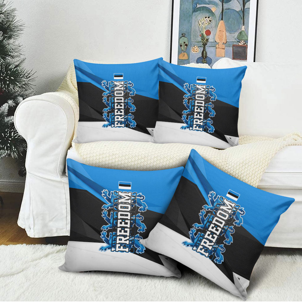 Estonia Flag 1884 Freedom Pillow Cover Geometric Lion Crest National Pride