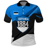 Estonia Flag 1884 Freedom Polo Shirt Geometric Lion Crest National Pride